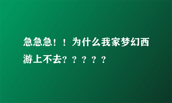 急急急！！为什么我家梦幻西游上不去？？？？？