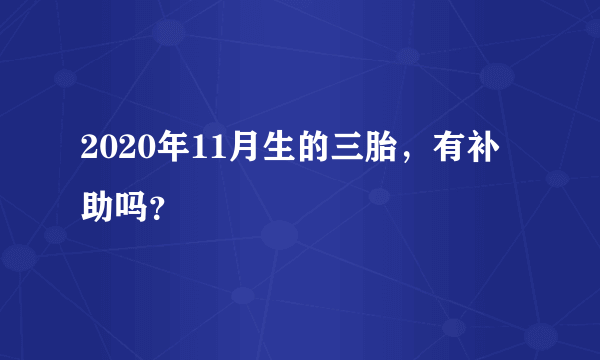 2020年11月生的三胎，有补助吗？