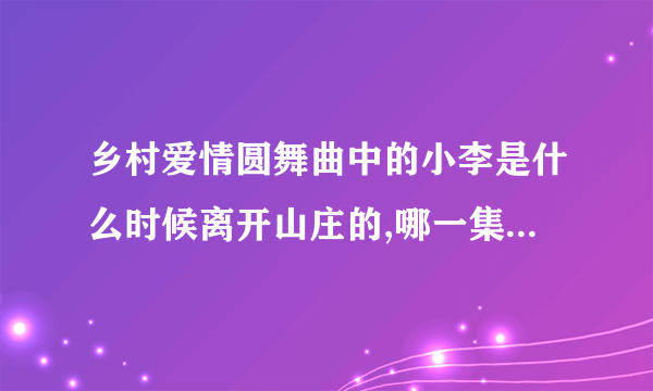 乡村爱情圆舞曲中的小李是什么时候离开山庄的,哪一集，到哪里去了