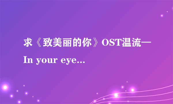 求《致美丽的你》OST温流—In your eyes 的 中文歌词，带时间轴的！