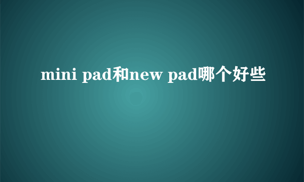 mini pad和new pad哪个好些