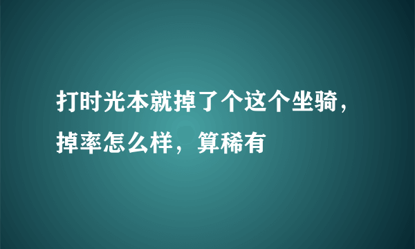 打时光本就掉了个这个坐骑，掉率怎么样，算稀有