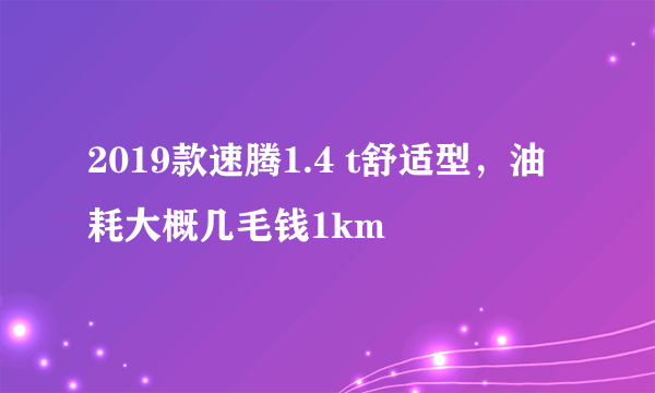 2019款速腾1.4 t舒适型，油耗大概几毛钱1km