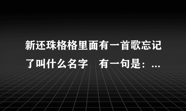 新还珠格格里面有一首歌忘记了叫什么名字　有一句是：你带我飞风温柔地吹　？