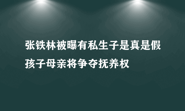 张铁林被曝有私生子是真是假孩子母亲将争夺抚养权