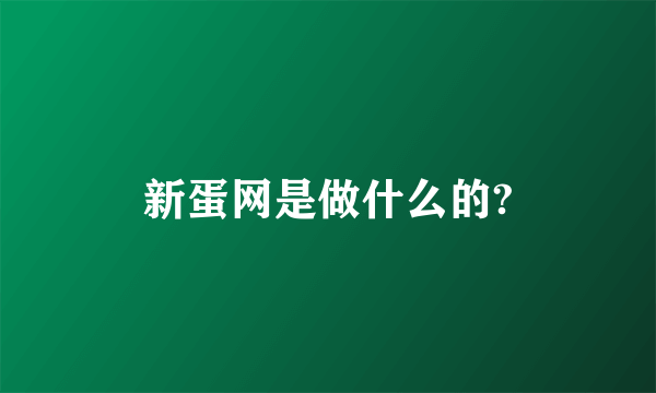 新蛋网是做什么的?