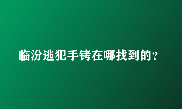 临汾逃犯手铐在哪找到的？