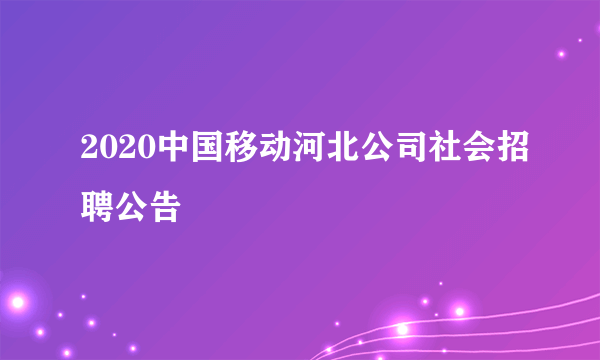 2020中国移动河北公司社会招聘公告