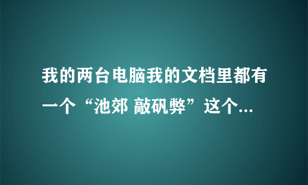 我的两台电脑我的文档里都有一个“池郊 敲矾弊”这个文件夹，是什么东西啊？