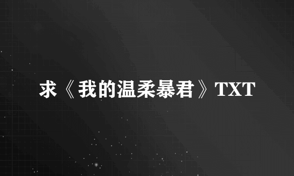 求《我的温柔暴君》TXT