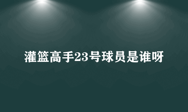 灌篮高手23号球员是谁呀