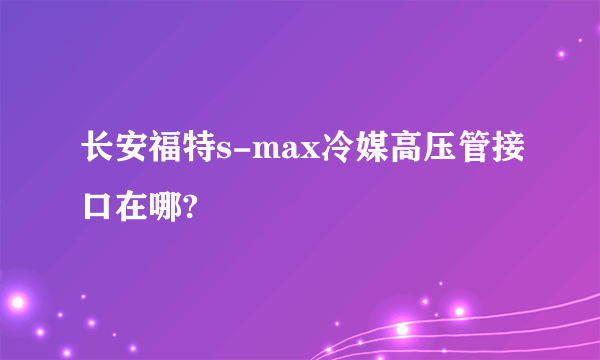 长安福特s-max冷媒高压管接口在哪?