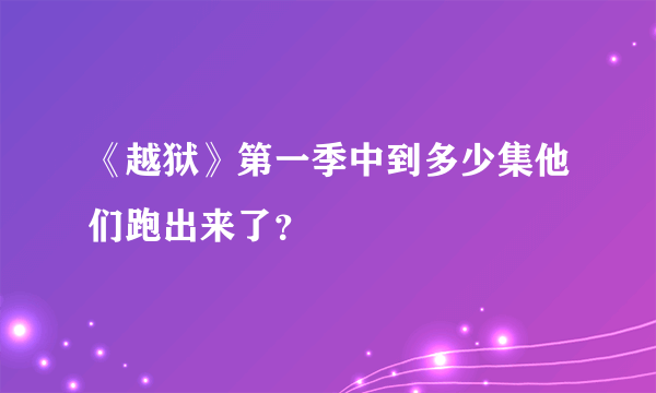 《越狱》第一季中到多少集他们跑出来了？