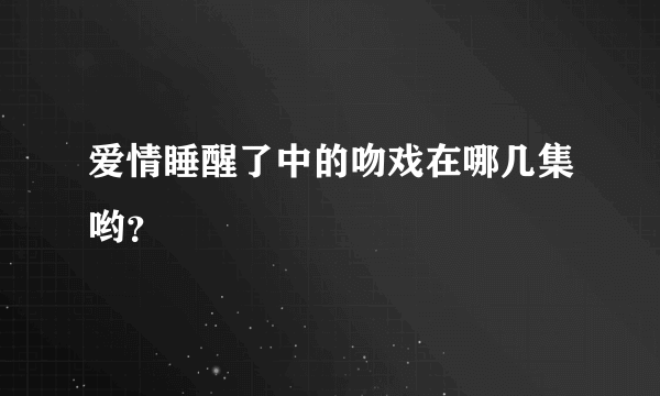 爱情睡醒了中的吻戏在哪几集哟？