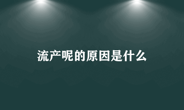 流产呢的原因是什么