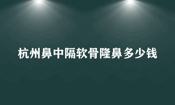 杭州鼻中隔软骨隆鼻多少钱