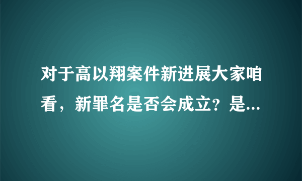 对于高以翔案件新进展大家咱看，新罪名是否会成立？是否意味着将会面临无期徒刑？