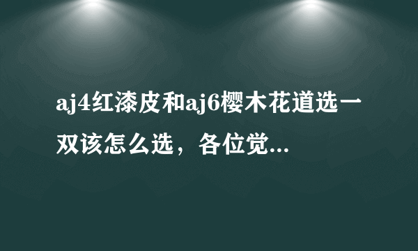 aj4红漆皮和aj6樱木花道选一双该怎么选，各位觉得哪双好看？