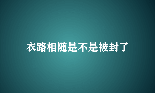 衣路相随是不是被封了