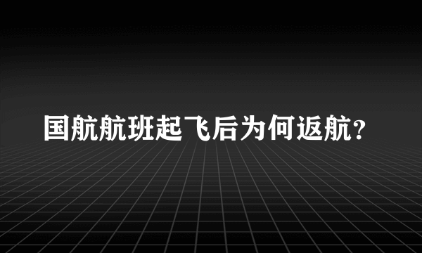 国航航班起飞后为何返航？