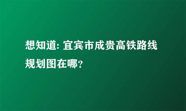 想知道: 宜宾市成贵高铁路线规划图在哪？