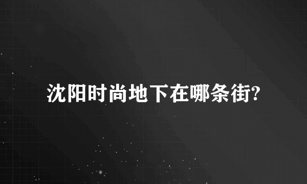 沈阳时尚地下在哪条街?