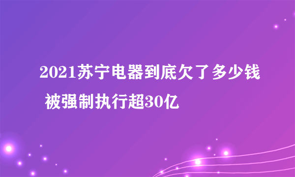 2021苏宁电器到底欠了多少钱 被强制执行超30亿