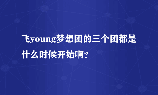 飞young梦想团的三个团都是什么时候开始啊？