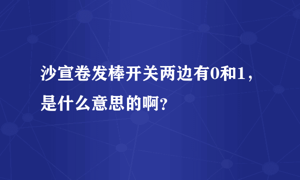 沙宣卷发棒开关两边有0和1，是什么意思的啊？