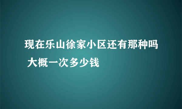 现在乐山徐家小区还有那种吗 大概一次多少钱