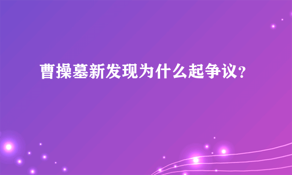 曹操墓新发现为什么起争议？