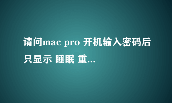 请问mac pro 开机输入密码后只显示 睡眠 重新启动和关机该怎么解决？谢