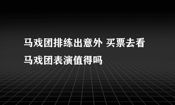 马戏团排练出意外 买票去看马戏团表演值得吗