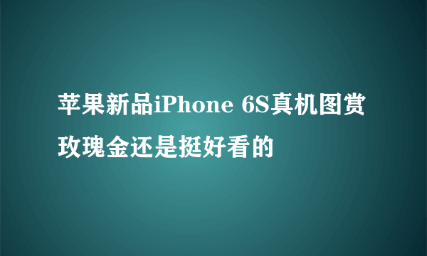 苹果新品iPhone 6S真机图赏 玫瑰金还是挺好看的