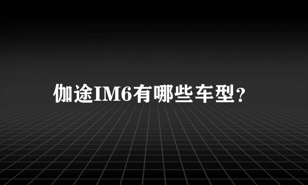 伽途IM6有哪些车型？