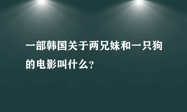 一部韩国关于两兄妹和一只狗的电影叫什么？