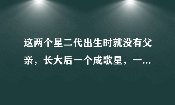 这两个星二代出生时就没有父亲，长大后一个成歌星，一个却出柜