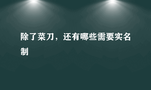 除了菜刀，还有哪些需要实名制