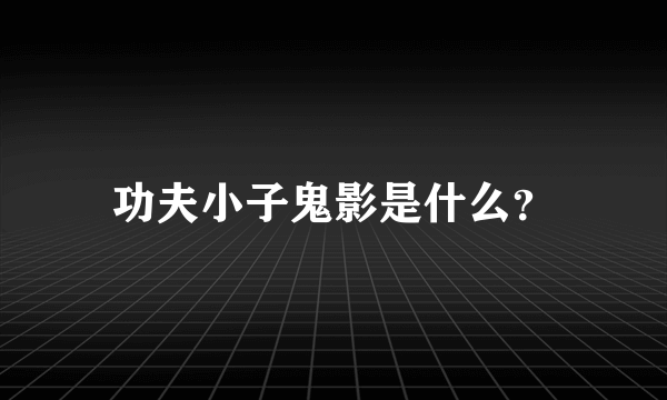 功夫小子鬼影是什么？