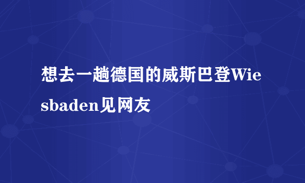 想去一趟德国的威斯巴登Wiesbaden见网友