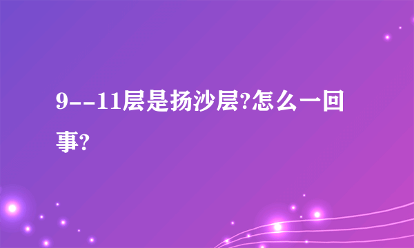 9--11层是扬沙层?怎么一回事?