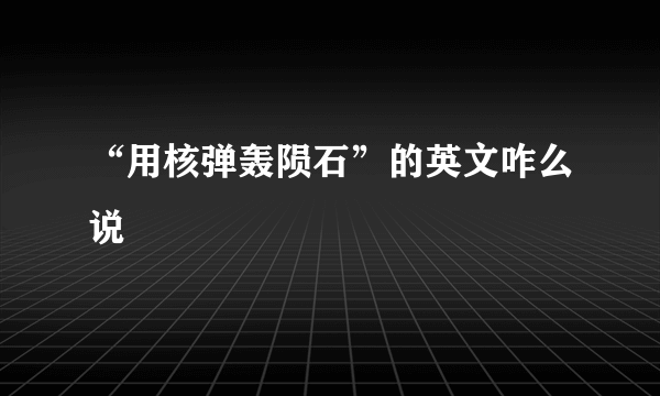 “用核弹轰陨石”的英文咋么说