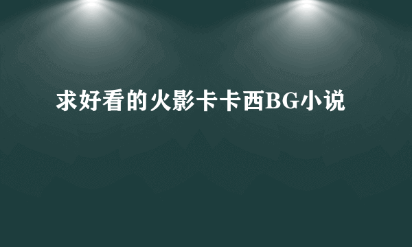 求好看的火影卡卡西BG小说