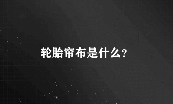 轮胎帘布是什么？