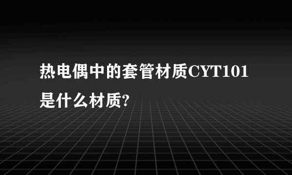 热电偶中的套管材质CYT101是什么材质?