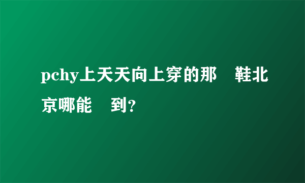 pchy上天天向上穿的那雙鞋北京哪能買到？