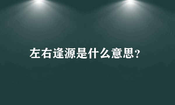 左右逢源是什么意思？