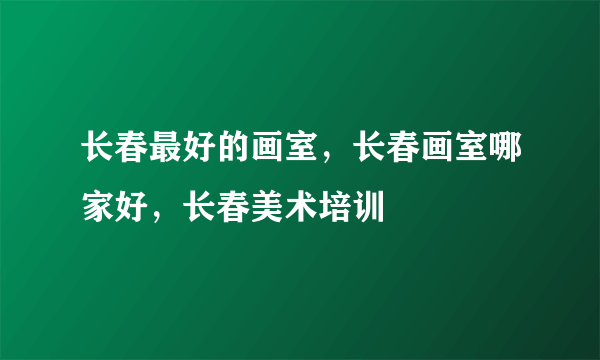 长春最好的画室，长春画室哪家好，长春美术培训