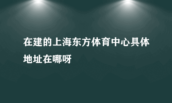 在建的上海东方体育中心具体地址在哪呀