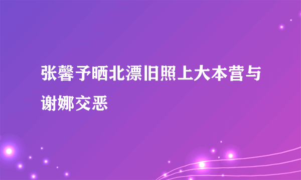 张馨予晒北漂旧照上大本营与谢娜交恶